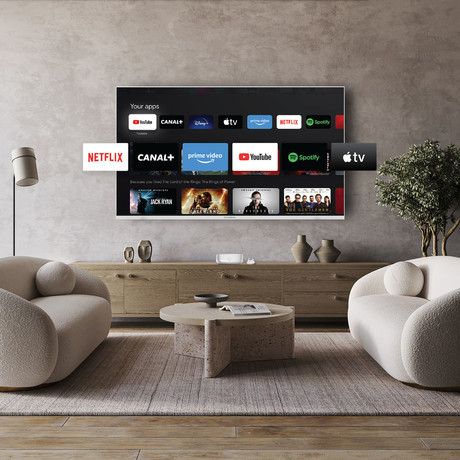 THOMSON STREAMING BOX PLUS 270 multimedijski predvajalnik / center, 4K UHD, Google TV, WiFi, Bluetooth, Dolby Vision&Atmos, Google Assistant, Chromecast, mikrofon, pametni daljinec, bel (Pure White)