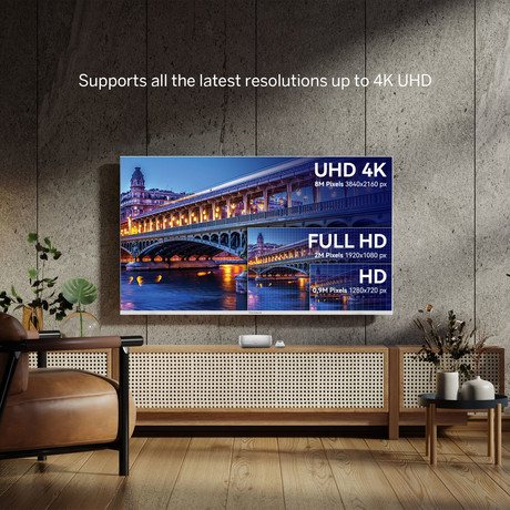 THOMSON STREAMING BOX PLUS 270 multimedijski predvajalnik / center, 4K UHD, Google TV, WiFi, Bluetooth, Dolby Vision&Atmos, Google Assistant, Chromecast, mikrofon, pametni daljinec, bel (Pure White)