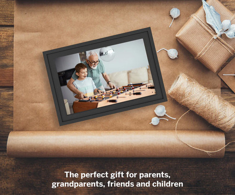 THOMSON F10 pametni digitalni foto okvir, 25.6cm (10.1"), HD IPS zaslon na dotik, Smart Frame aplikacija, WiFi, Android + iOS, 32GB ROM, razširljiv spomin, zvočniki, USB-A, USB-C, črn