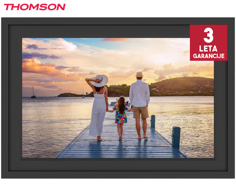 THOMSON F10 pametni digitalni foto okvir, 25.6cm (10.1"), HD IPS zaslon na dotik, Smart Frame aplikacija, WiFi, Android + iOS, 32GB ROM, razširljiv spomin, zvočniki, USB-A, USB-C, črn