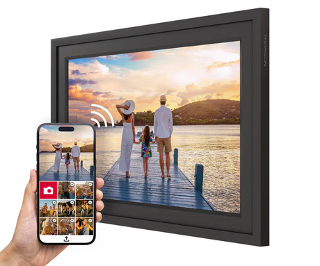 THOMSON F10 pametni digitalni foto okvir, 25.6cm (10.1"), HD IPS zaslon na dotik, Smart Frame aplikacija, WiFi, Android + iOS, 32GB ROM, razširljiv spomin, zvočniki, USB-A, USB-C, črn