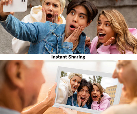 THOMSON F15 pametni digitalni foto okvir, 39.6cm (15.6"), Full HD IPS zaslon na dotik, Smart Frame aplikacija, WiFi, Android + iOS, 32GB ROM, razširljiv spomin, zvočniki, USB-A, USB-C, bel