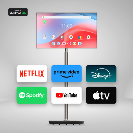 THOMSON 32UE5M45E GO Plus TV sprejemnik, 81cm (32"), 4K UHD, Android TV, 9000mAh baterija, WiFi 6, Bluetooth 5.2, zaslon na dotik, nastavljiv kot / naklon / višina, zlat (Champagne Gold)