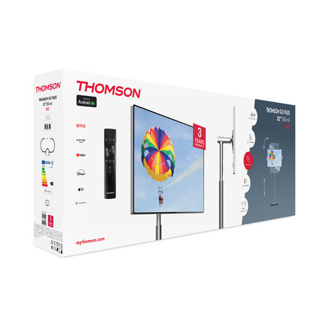 THOMSON 32UE5M45E GO Plus TV sprejemnik, 81cm (32"), 4K UHD, Android TV, 9000mAh baterija, WiFi 6, Bluetooth 5.2, zaslon na dotik, nastavljiv kot / naklon / višina, zlat (Champagne Gold)