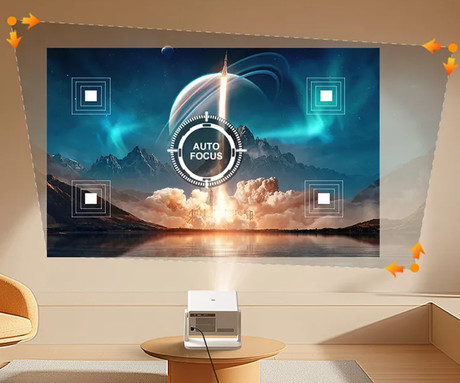 BYINTEK VEVSHAO A16 prenosni LED projektor, Android, Dual WIFI, Bluetooth, 400 ANSI lumnov, zvočnik, samodejni fokus, deljenje zaslona, max 4K UHD, USB / HDMI / AUX, +daljinec, bel