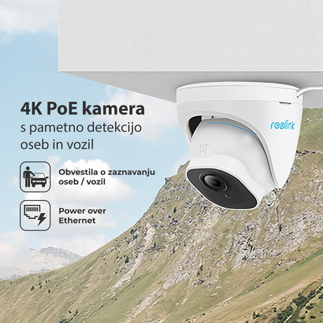 Kamera Reolink RLC-822A, PoE, 4K-UHD, AI, 8MP, 3x zoom, nočno snemanje, IP66, upravljanje na daljavo