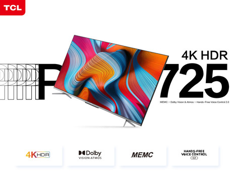 EOL - LED TV TCL 65P725, 65" (diagonala 165cm), 4K-UHD, Android TV, WiFi, HDR Pro, Dolby Vision, Dolby Atmos