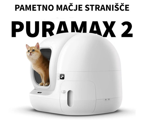 PETKIT PURA MAX 2 pametno mačje stranišče, za vse velikosti, 76L prostornina, XSECURE 360° varnostna zaščita, ShieldBase zasnova, Triple nadzor vonjav, tiho delovanje, WIFI, aplikacija, 62x55x54cm