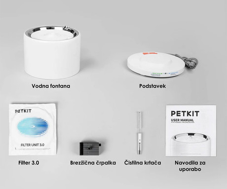 PETKIT EWERSWEET 3 PRO pametna vodna fontana, za pse / mačke, 1.6L prostornina, 3 načini delovanja, Wireless vodna črpalka, Bluetooth, aplikacija, enostavno čiščenje, 19.5x19.5x14.8cm, bela