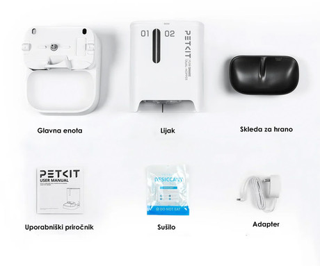 PETKIT YUMSHARE DUAL HOPPER pametni dozirnik hrane, za pse / mačke, 5L prostornina, AI zaznavanje gibanja, urnik hranjenja, FHD kamera, IR Night Vision, WIFI, aplikacija, mikrofon, zvočnik, 36x29x25cm