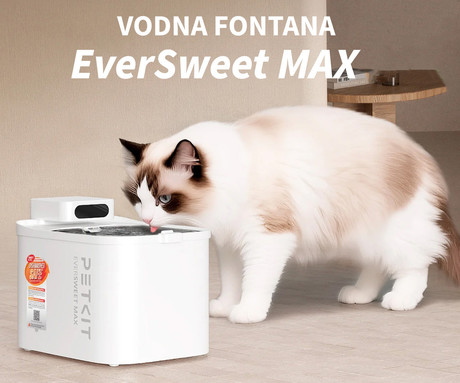 PETKIT EWERSWEET MAX pametna vodna fontana, za pse / mačke, 3L prostornina, 3 načini delovanja, polnilna baterija, Wireless vodna črpalka, Bluetooth, aplikacija, enostavno čiščenje, 26.5x19x17cm