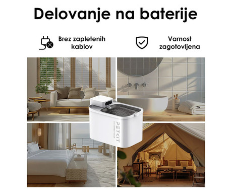 PETKIT EWERSWEET MAX pametna vodna fontana, za pse / mačke, 3L prostornina, 3 načini delovanja, polnilna baterija, Wireless vodna črpalka, Bluetooth, aplikacija, enostavno čiščenje, 26.5x19x17cm
