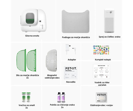 PETKIT PURA MAX 2 pametno mačje stranišče, za vse velikosti, 76L prostornina, XSECURE 360° varnostna zaščita, ShieldBase zasnova, Triple nadzor vonjav, tiho delovanje, WIFI, aplikacija, 62x55x54cm