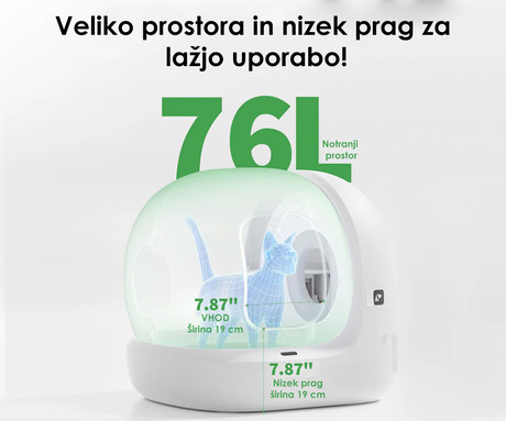 PETKIT PURA MAX 2 pametno mačje stranišče, za vse velikosti, 76L prostornina, XSECURE 360° varnostna zaščita, ShieldBase zasnova, Triple nadzor vonjav, tiho delovanje, WIFI, aplikacija, 62x55x54cm