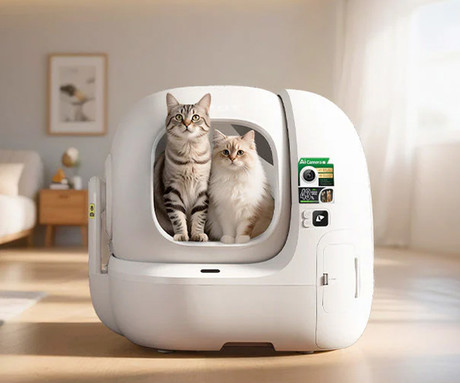 PETKIT PUROBOT MAX PRO 2 pametno mačje stranišče, za vse velikosti, AI kamera + zdravje, 360° varnostna zaščita, ShieldBase zasnova, Triple nadzor vonjav, tiho delovanje, WIFI, aplikacija, 66x60x54cm