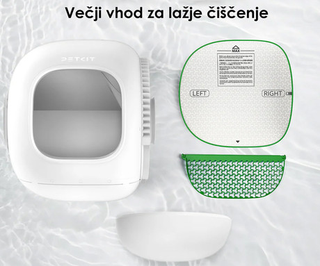 PETKIT PUROBOT MAX PRO 2 pametno mačje stranišče, za vse velikosti, AI kamera + zdravje, 360° varnostna zaščita, ShieldBase zasnova, Triple nadzor vonjav, tiho delovanje, WIFI, aplikacija, 66x60x54cm