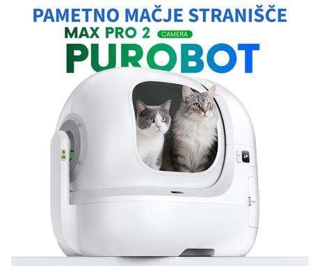 PETKIT PUROBOT MAX PRO 2 pametno mačje stranišče, za vse velikosti, AI kamera + zdravje, 360°  zaščita, ShieldBase zasnova, Triple nadzor vonjav, tiho delovanje, WIFI, aplikacija, 66x60x54cm, sivo