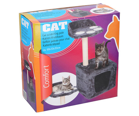 Pet Toys mačje drevo in praskalnik za mačke, 68x30x30cm, 2 nivoja