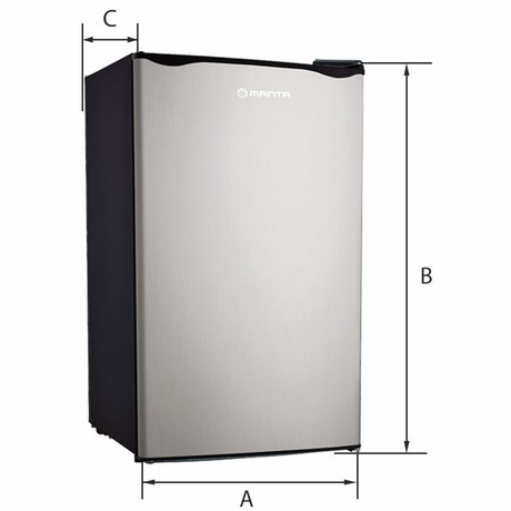 MANTA MM520P hladilnik z zamrzovalnikom, podpultni, 91L, 6-stopenjski nadzor temperature, učinkovito hlajenje, nastavljive nogice / stran odpiranja, 83x48x45cm, srebrno-črn (Silver Inox Black)