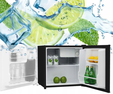 MANTA MM515P mini hladilnik, 46L, 6-stopenjski nadzor temperature, učinkovito hlajenje, predal z nizko temperaturo, nastavljive nogice / stran odpiranja, 48.7x48x45cm, črn (Classic Black)