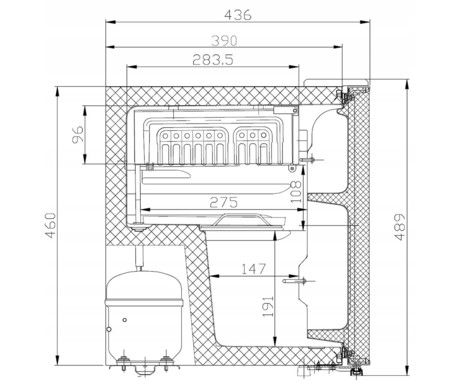 MANTA MM515P mini hladilnik, 46L, 6-stopenjski nadzor temperature, učinkovito hlajenje, predal z nizko temperaturo, nastavljive nogice / stran odpiranja, 48.7x48x45cm, črn (Classic Black)