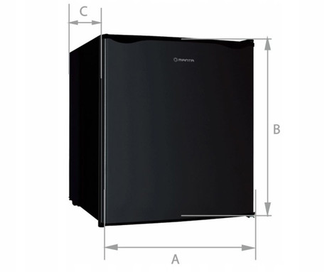 MANTA MM515P mini hladilnik, 46L, 6-stopenjski nadzor temperature, učinkovito hlajenje, predal z nizko temperaturo, nastavljive nogice / stran odpiranja, 48.7x48x45cm, črn (Classic Black)