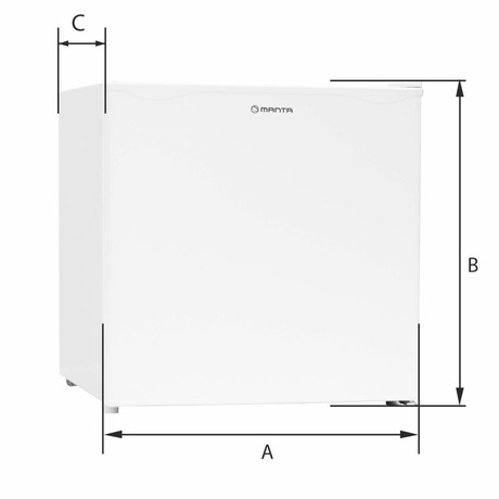 MANTA MM515P mini hladilnik, 46L, 6-stopenjski nadzor temperature, učinkovito hlajenje, predal z nizko temperaturo, nastavljive nogice / stran odpiranja, 48.7x48x45cm, srebrno-črn (Silver Inox Black)