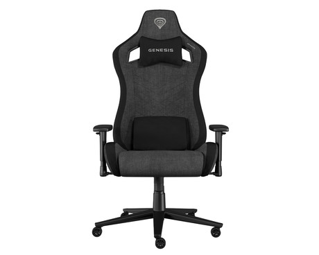 GENESIS NITRO 660 gaming / pisarniški stol, ergonomski, nastavljiva višina / naklon, zibanje, 2x blazina, 2D nasloni za roke, kolesa CareGLide™, tkanina, do 150kg, črno siv