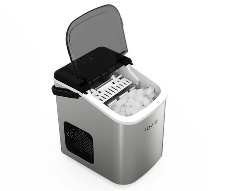 MANTA LOVIO LVIM001SL ledomat / naprava za izdelovanje ledu, 112W, 10kg/24ur, 1.1L rezervoar, S/L velikost kock, samodejno čiščenje, tiho delovanje, nerjaveče jeklo, +zajemalka, srebrn (Silver)