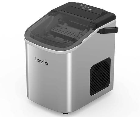 MANTA LOVIO LVIM001SL ledomat / naprava za izdelovanje ledu, 112W, 10kg/24ur, 1.1L rezervoar, S/L velikost kock, samodejno čiščenje, tiho delovanje, nerjaveče jeklo, +zajemalka, srebrn (Silver)