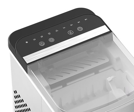 MANTA LOVIO LVIM002SL Crystal Ice Plus ledomat / naprava za izdelovanje ledu, 120W, 12kg/24ur, 1.3L rezervoar, 2 velikosti kock, samodejno čiščenje, tiho delovanje, nerjaveče jeklo, +zajemalka, srebrn