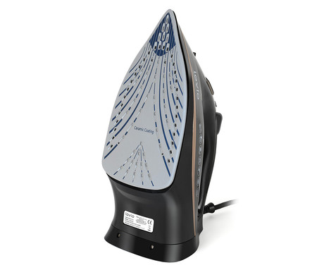 MANTA LOVIO LVSA001 parni likalnik, 2400W moč, 380ml rezervoar za vodo, keramična plošča, Auto-Steam sistem, Self-Clean funkcija, nastavljiva temperatura / para, pršenje, črn (Premium Black)