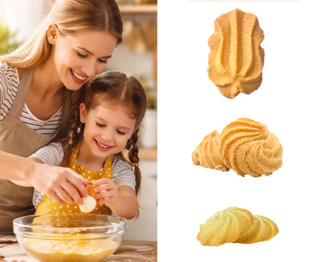 MANTA LOVIO Cookie Maker model za piškote, kompatibilen z LVSTM02P ChefAssistant Plus, 4 različne oblike, nerjaveče jeklo, srebrn