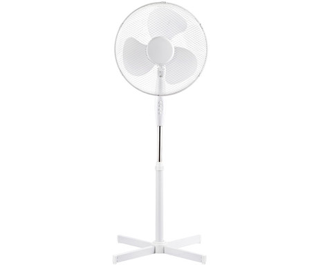 PLATINET PSF1616 ventilator, 16" (41cm), 40W moč, 3 lopatice, samostoječ, MESH zaščitna mreža, robustna konstrukcija, nizka poraba energije, tiho delovanje, kovina, 120x60x60cm, bel