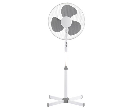 PLATINET PSF1616 ventilator, 16" (41cm), 40W moč, 3 lopatice, samostoječ, MESH zaščitna mreža, robustna konstrukcija, nizka poraba energije, tiho delovanje, kovina, 120x60x60cm, sivo-bel