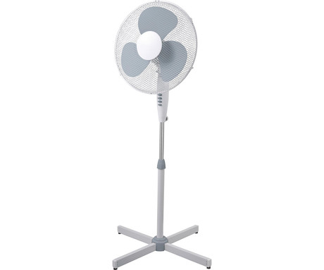 PLATINET PSF1616 ventilator, 16" (41cm), 40W moč, 3 lopatice, samostoječ, MESH zaščitna mreža, robustna konstrukcija, nizka poraba energije, tiho delovanje, kovina, 120x60x60cm, sivo-bel