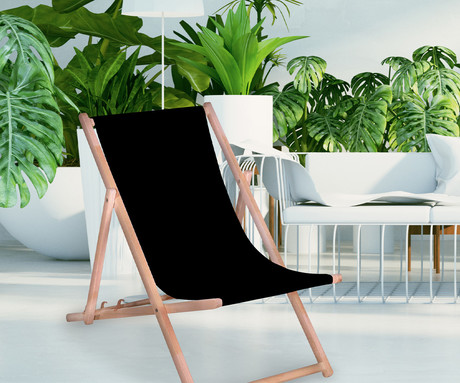 PLATINET PSW leseni ležalnik, MADE in EU, 3 stopnje nastavitve, zložljiva oblika, ultra lahka teža, zaščita pred nenamernim zlaganjem, bukov les, UV & vodoodporna tkanina, črn