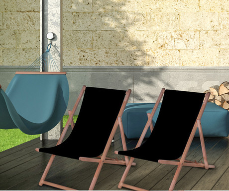 PLATINET PSW leseni ležalnik, MADE in EU, 3 stopnje nastavitve, zložljiva oblika, ultra lahka teža, zaščita pred nenamernim zlaganjem, bukov les, UV & vodoodporna tkanina, črn