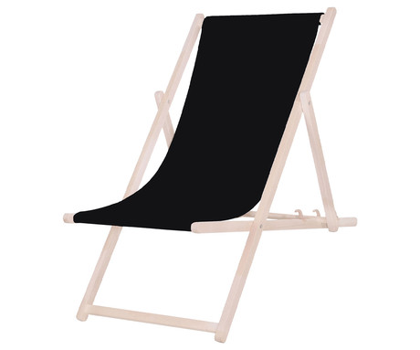 PLATINET PSW leseni ležalnik, MADE in EU, 3 stopnje nastavitve, zložljiva oblika, ultra lahka teža, zaščita pred nenamernim zlaganjem, bukov les, UV & vodoodporna tkanina, črn