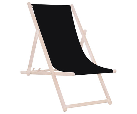 PLATINET PSW leseni ležalnik, MADE in EU, 3 stopnje nastavitve, zložljiva oblika, ultra lahka teža, zaščita pred nenamernim zlaganjem, bukov les, UV & vodoodporna tkanina, črn