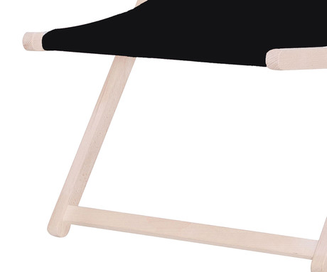 PLATINET PSW leseni ležalnik, MADE in EU, 3 stopnje nastavitve, zložljiva oblika, ultra lahka teža, zaščita pred nenamernim zlaganjem, bukov les, UV & vodoodporna tkanina, črn