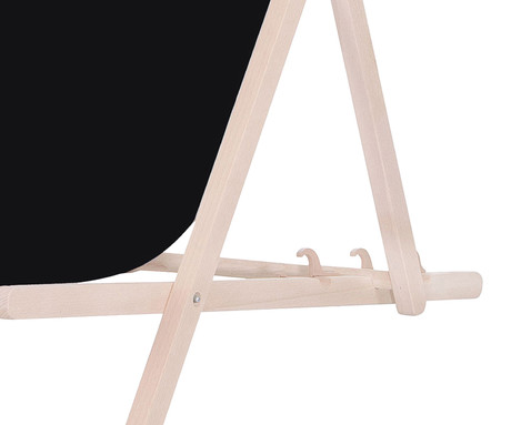 PLATINET PSW leseni ležalnik, MADE in EU, 3 stopnje nastavitve, zložljiva oblika, ultra lahka teža, zaščita pred nenamernim zlaganjem, bukov les, UV & vodoodporna tkanina, črn