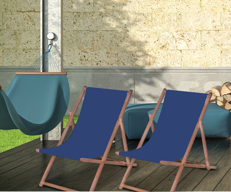 PLATINET PSW leseni ležalnik, MADE in EU, 3 stopnje nastavitve, zložljiva oblika, ultra lahka teža, zaščita pred nenamernim zlaganjem, bukov les, UV & vodoodporna tkanina, moder