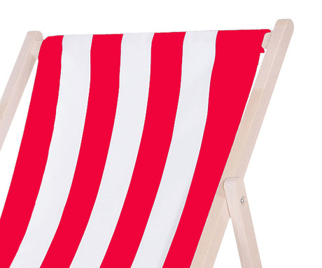 PLATINET PSW leseni ležalnik, MADE in EU, 3 stopnje nastavitve, zložljiva oblika, ultra lahka teža, zaščita pred nenamernim zlaganjem, bukov les, UV & vodoodporna tkanina, rdeče-bel