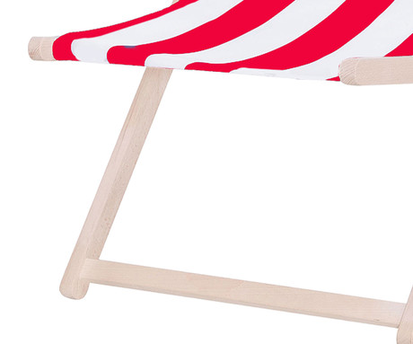 PLATINET PSW leseni ležalnik, MADE in EU, 3 stopnje nastavitve, zložljiva oblika, ultra lahka teža, zaščita pred nenamernim zlaganjem, bukov les, UV & vodoodporna tkanina, rdeče-bel