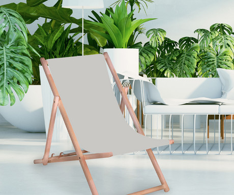 PLATINET PSW leseni ležalnik, MADE in EU, 3 stopnje nastavitve, zložljiva oblika, ultra lahka teža, zaščita pred nenamernim zlaganjem, bukov les, UV & vodoodporna tkanina, sivo-bež