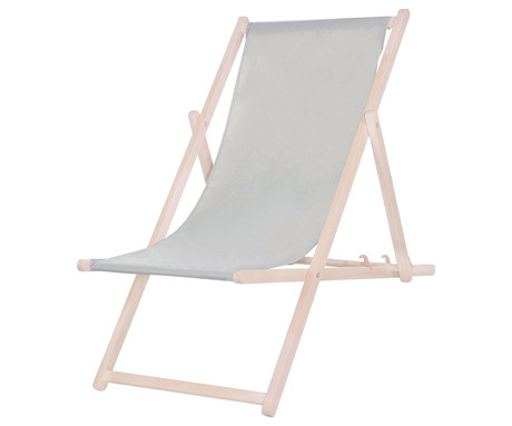 PLATINET PSW leseni ležalnik, MADE in EU, 3 stopnje nastavitve, zložljiva oblika, ultra lahka teža, zaščita pred nenamernim zlaganjem, bukov les, UV & vodoodporna tkanina, sivo-bež