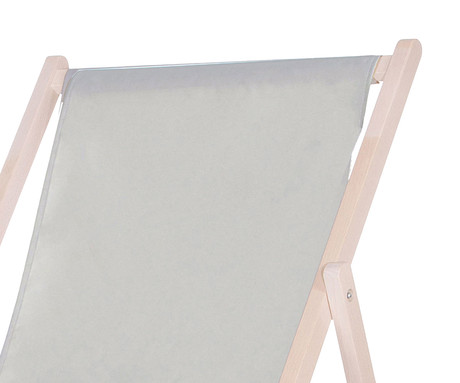 PLATINET PSW leseni ležalnik, MADE in EU, 3 stopnje nastavitve, zložljiva oblika, ultra lahka teža, zaščita pred nenamernim zlaganjem, bukov les, UV & vodoodporna tkanina, sivo-bež