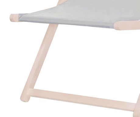 PLATINET PSW leseni ležalnik, MADE in EU, 3 stopnje nastavitve, zložljiva oblika, ultra lahka teža, zaščita pred nenamernim zlaganjem, bukov les, UV & vodoodporna tkanina, sivo-bež