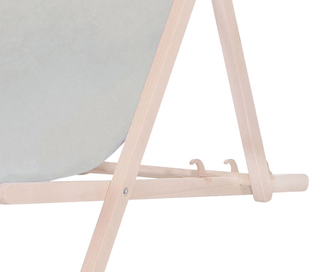 PLATINET PSW leseni ležalnik, MADE in EU, 3 stopnje nastavitve, zložljiva oblika, ultra lahka teža, zaščita pred nenamernim zlaganjem, bukov les, UV & vodoodporna tkanina, sivo-bež